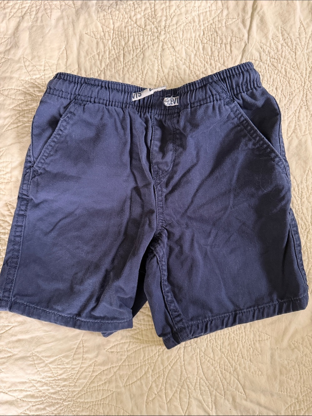 Levi's Boys Navy Elastic-Waist Pull-On Shorts